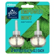 Glade PlugIns Scented Oil Refills, Air freshener, Empower Mint, Infused with Essential Oils, 0.67 oz, 2 Count